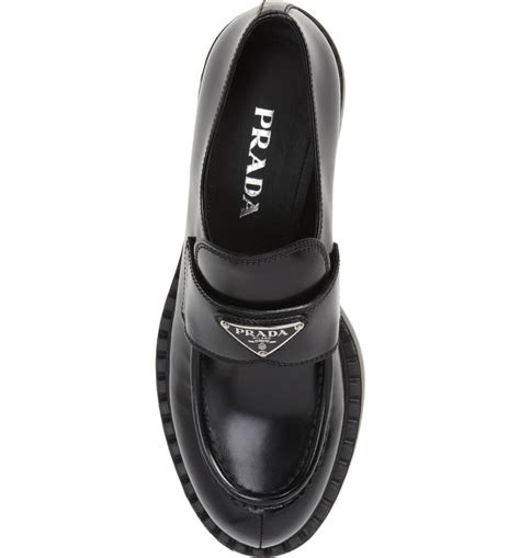 prada triangle loog|Prada triangle logo loafer.